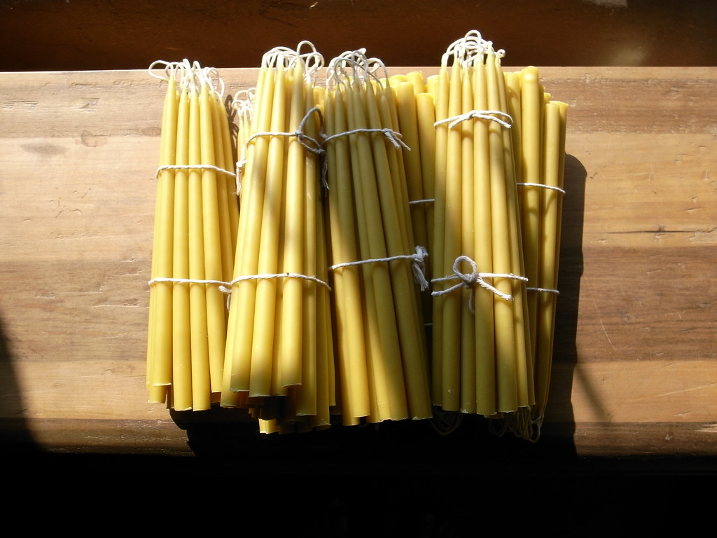 Handmade beeswax candles