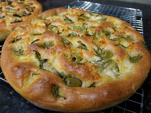 Rosemary and olive focaccia